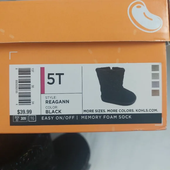 Jumping beans reagann boots toddler Girls black size  5T‎ - Picture 6 of 7